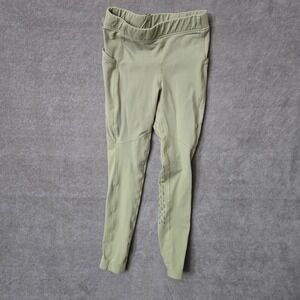 Kerrits Performance Equestrian Riding Tights Kids Medium Sage Green Knee Patch